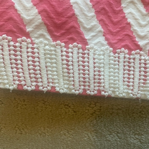 Taylor Sundress, Short 100% Cotton, Sheath, Zigzag print w/ embroidered trim - Picture 8 of 14